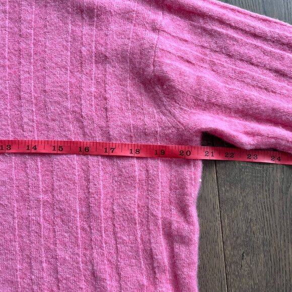 J. Crew Pink Ribbed Mock Neck Sweater Merino Wool Alpaca Blend Soft Knit Size S - Picture 6 of 7